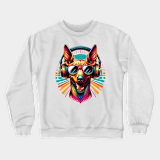 Pharaoh Hound Smiling DJ with Bright Headphones Crewneck Sweatshirt